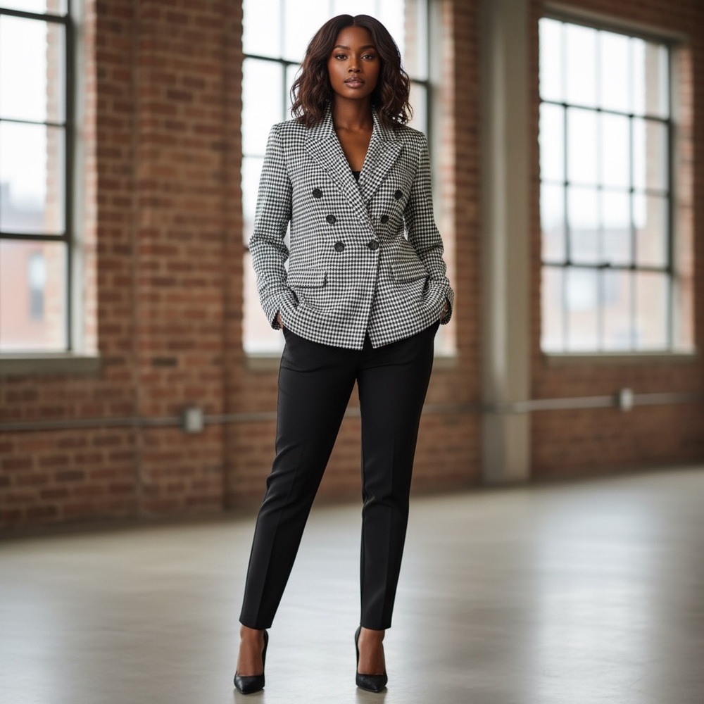 SO Women's Houndstooth Blazer Size L